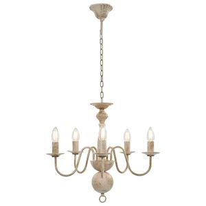 vidaXL Lustre Blanc antique 5 ampoules E14