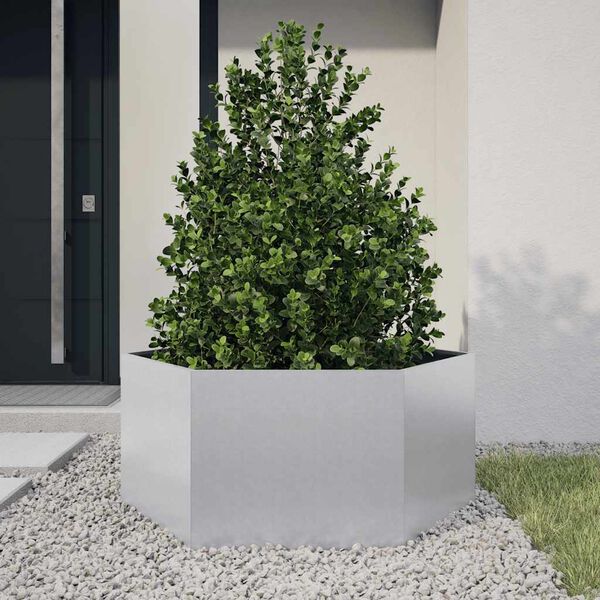 vidaXL Jardini&egrave;re hexagone 104x90x45 cm acier galvanis&eacute;