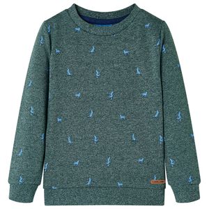 vidaXL Sweatshirt pour enfants vert fonc&eacute; m&eacute;lange 104