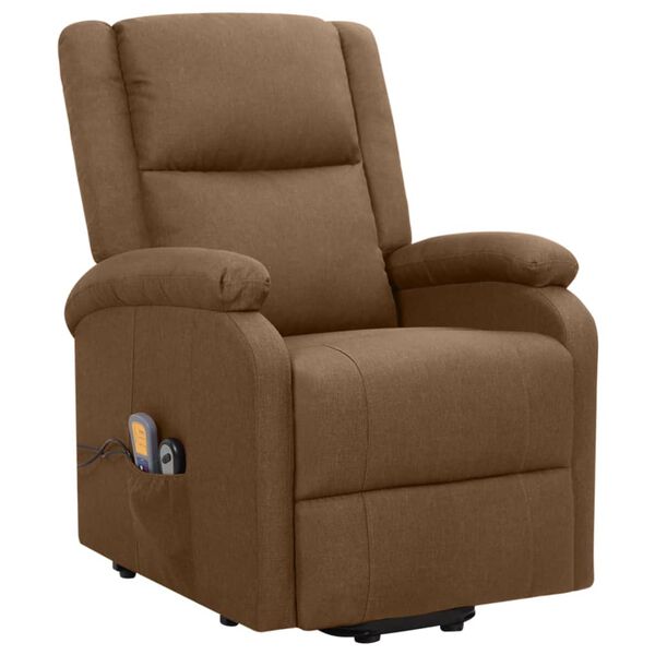 vidaXL Fauteuil de massage Marron Tissu