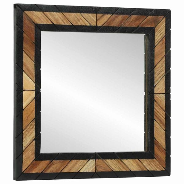 vidaXL Miroir Noir et Marron 50 x 2 x 50 cm Bois massif d'acacia