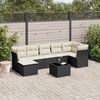 vidaXL Salon de jardin 8 pcs avec coussins noir r&eacute;sine tress&eacute;e