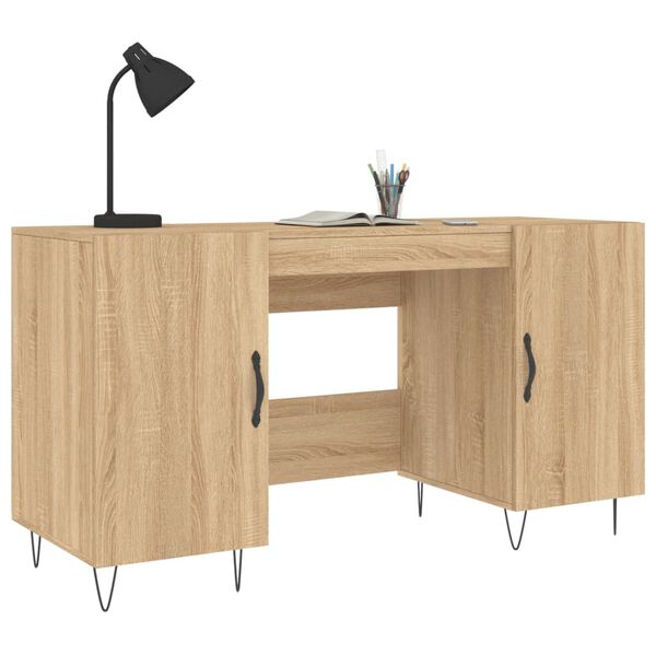 vidaXL Bureau ch&ecirc;ne sonoma 140x50x75 cm bois d'ing&eacute;nierie