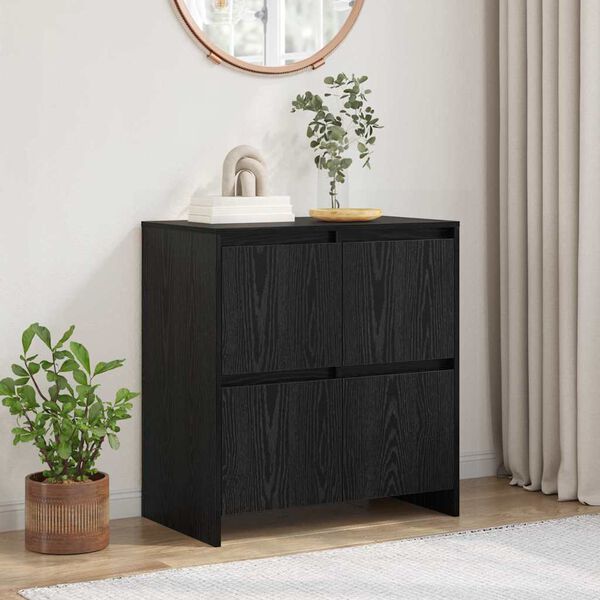vidaXL Buffet Ch&ecirc;ne noir 70 x 41 x 75 cm Bois d'ing&eacute;nierie