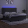 vidaXL Sommier &agrave; lattes de lit matelas et LED Gris fonc&eacute; 180x200 cm