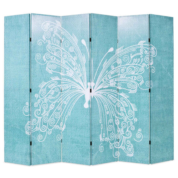 vidaXL Cloison de séparation pliable 228 x 170 cm Papillon Bleu
