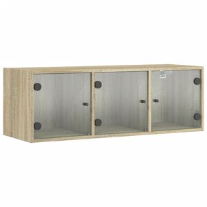 vidaXL Armoire murale avec portes en verre ch&ecirc;ne sonoma 102x37x35 cm
