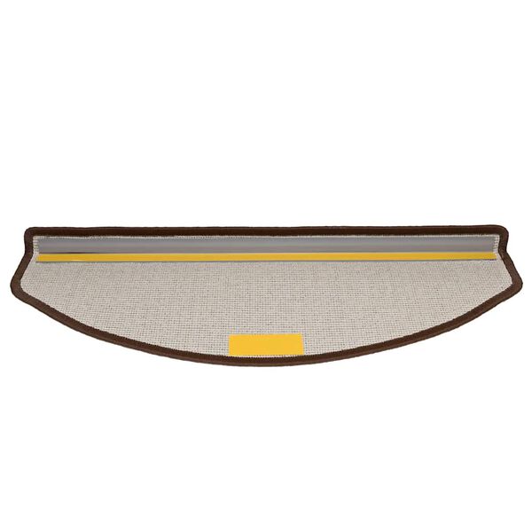 vidaXL Tapis d'escalier 20 pi&egrave;ces 65 x 24 x 4 cm Marron caf&eacute; Demi-rond Grand