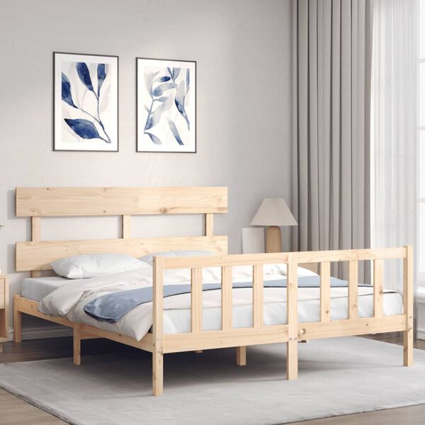 vidaXL Cadre de lit sans matelas 160x200 cm bois massif de pin