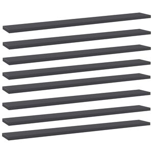 vidaXL Panneaux de biblioth&egrave;que 8 pcs Gris 80x10x1,5 cm Agglom&eacute;r&eacute;
