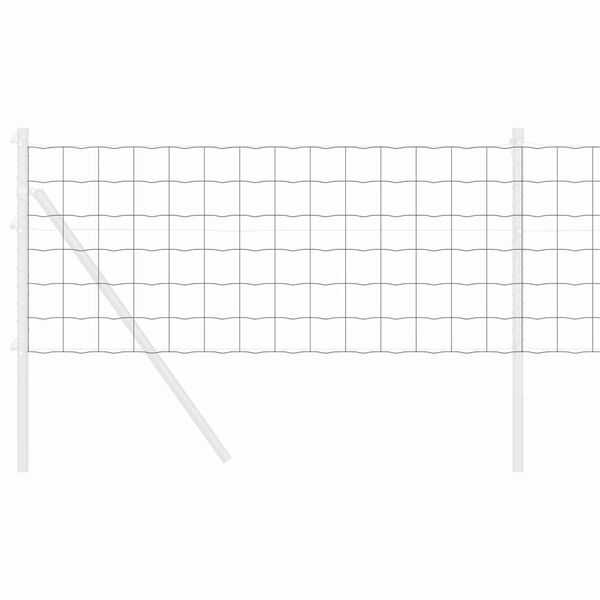 vidaXL Cl&ocirc;ture Euro Gris 0,4 x 25 m Fer rev&ecirc;tu de PVC