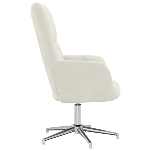 vidaXL Chaise de relaxation Blanc cr&egrave;me Velours