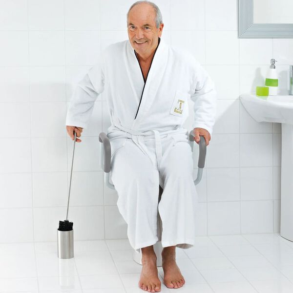 RIDDER Si&egrave;ge de toilette avec barre de s&eacute;curit&eacute; Blanc 150 kg A0072001