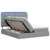 vidaXL Lit de rangement LED avec matelas Gris clair 180 x 200 cm Tissu