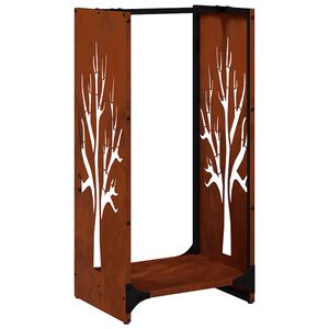 VidaXL &Eacute;tag&egrave;re &agrave; bois 40x30x80 cm acier r&eacute;sistant aux intemp&eacute;ries