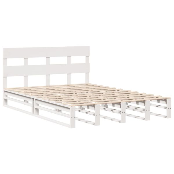 vidaXL Cadre de lit sans matelas blanc 120x200 cm bois de pin massif