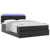 vidaXL Lit ottoman avec matelas & LED Noir 140x200cm similicuir