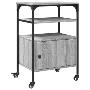 vidaXL Support d'imprimante à 3 niveaux sonoma gris 50x40x76 cm