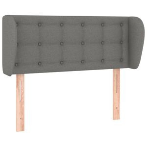 vidaXL T&ecirc;te de lit avec oreilles Gris fonc&eacute; 83x23x78/88 cm Tissu