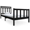 vidaXL Cadre de lit sans matelas noir bois massif 90x200 cm