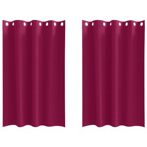 vidaXL Rideaux occultants avec anneaux 2 pc Bordeaux 175 x 140 cm