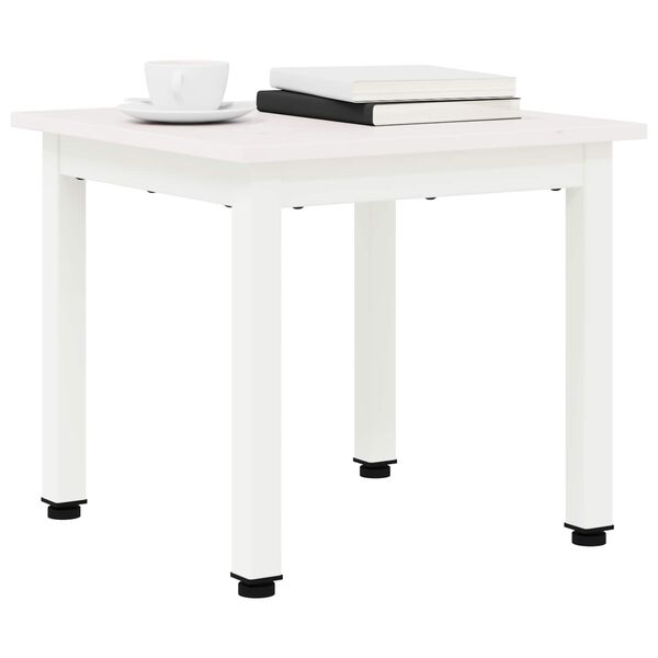 vidaXL Table basse Blanc 40 x 40 x 36 cm Bois de pin massif