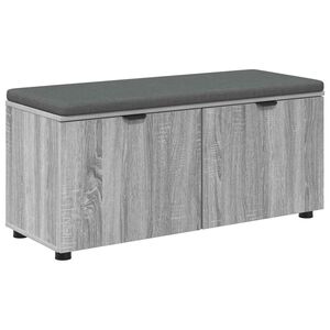 vidaXL Banc d'entr&eacute;e avec coussin Gris Sonoma 100 x 38 x 46 cm