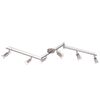 vidaXL Plafonnier avec 6 projecteurs LED Nickel satin&eacute;