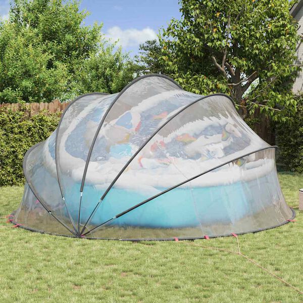 vidaXL D&ocirc;me de piscine Transparent 546 x 516 x 250 cm PVC