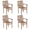 vidaXL Chaises de jardin empilables lot de 4 Boie de teck solide