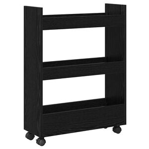 vidaXL Chariot de Rangement &Eacute;troit Ch&ecirc;ne noir 60 x 22 x 80 cm