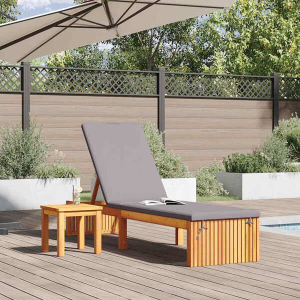 vidaXL Transat Huile Naturelle 200 x 55 x 94 cm Bois d'acacia massif