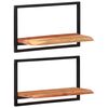 vidaXL &Eacute;tag&egrave;res murales 2 pcs 60x25x35 cm Bois d'acacia et acier