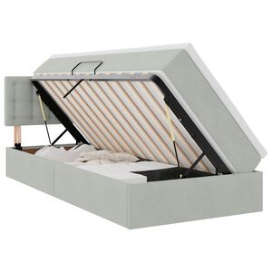 vidaXL Lit de Rangement avec matelas Gris clair 90 x 200 cm Velours