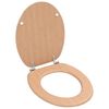 vidaXL Si&egrave;ge de toilette avec couvercle MDF Design bambou