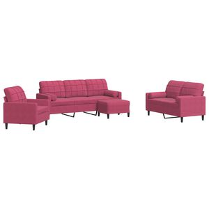 vidaXL Ensemble de canap&eacute;s 4 pcs avec coussins et traversins velours