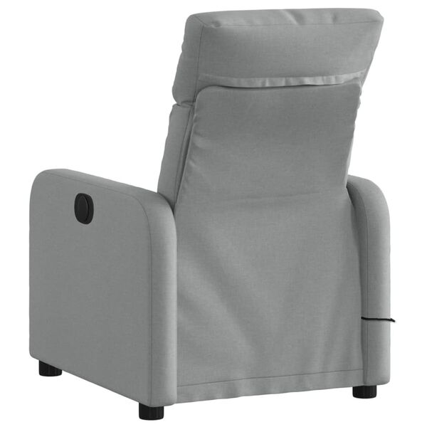 vidaXL Fauteuil inclinable de massage en tissu gris clair