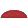 vidaXL Tapis d'escalier 15 pi&egrave;ces 56 x 17 x 3 cm Rouge Demi-rond