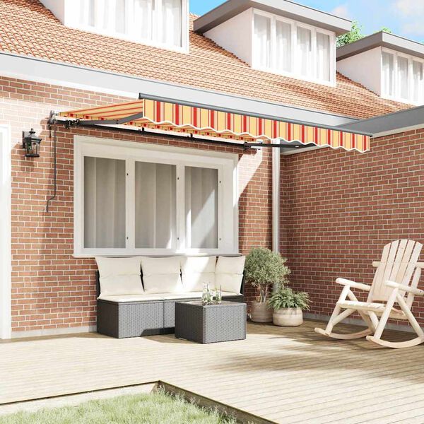 vidaXL Auvent R&eacute;tractable Jaune 350 x 200 cm tissu