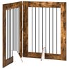 vidaXL Porte de chien pliable avec supports 2 pc Ch&ecirc;ne fum&eacute; 160,5 cm
