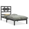 vidaXL Cadre de lit Gris Bois massif 75x190 cm Petit simple