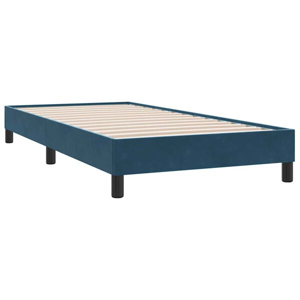 vidaXL Cadre de lit sans matelas bleu fonc&eacute; 100x220 cm velours