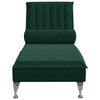 vidaXL Chaise longue de massage avec traversin vert fonc&eacute; velours