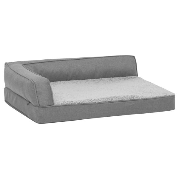 vidaXL Matelas de lit ergonomique de chien 75x53 cm Polaire aspect lin