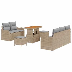vidaXL Ensemble de canap&eacute; de jardin 8 pc 7 place Beige