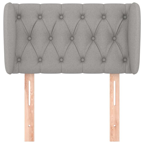 vidaXL T&ecirc;te de lit avec oreilles Gris clair 83x23x78/88 cm Tissu