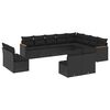 vidaXL Salon de jardin 12 pcs avec coussins noir r&eacute;sine tress&eacute;e