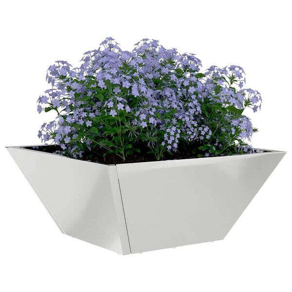 vidaXL Cache-pot de jardin Argent 35 x 35 x 15 cm Acier galvanisé