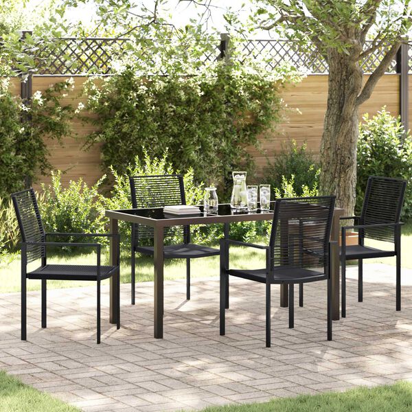 vidaXL Ensemble de salle &agrave; manger pour jardin 5 pcs Noir