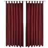 2 pcs Rideau &agrave; Passant Micro Satin Bordeaux 140 x 175 cm